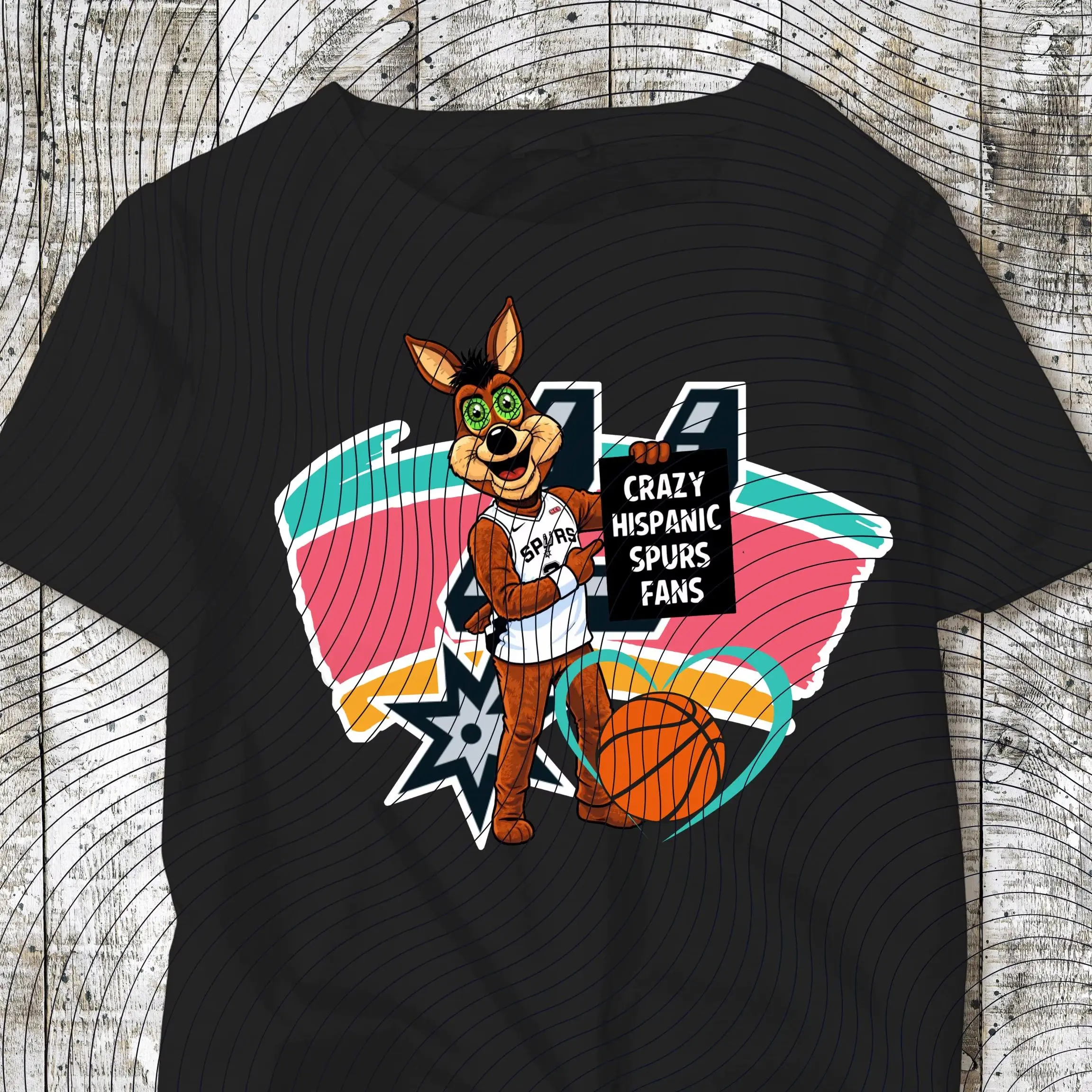 Crazy Hispanic Spurs Fans T-Shirt – Funny Latino Basketball Fan Tee, Retro Graphic Spurs Shirt, Unisex Gift for Game Day Fans