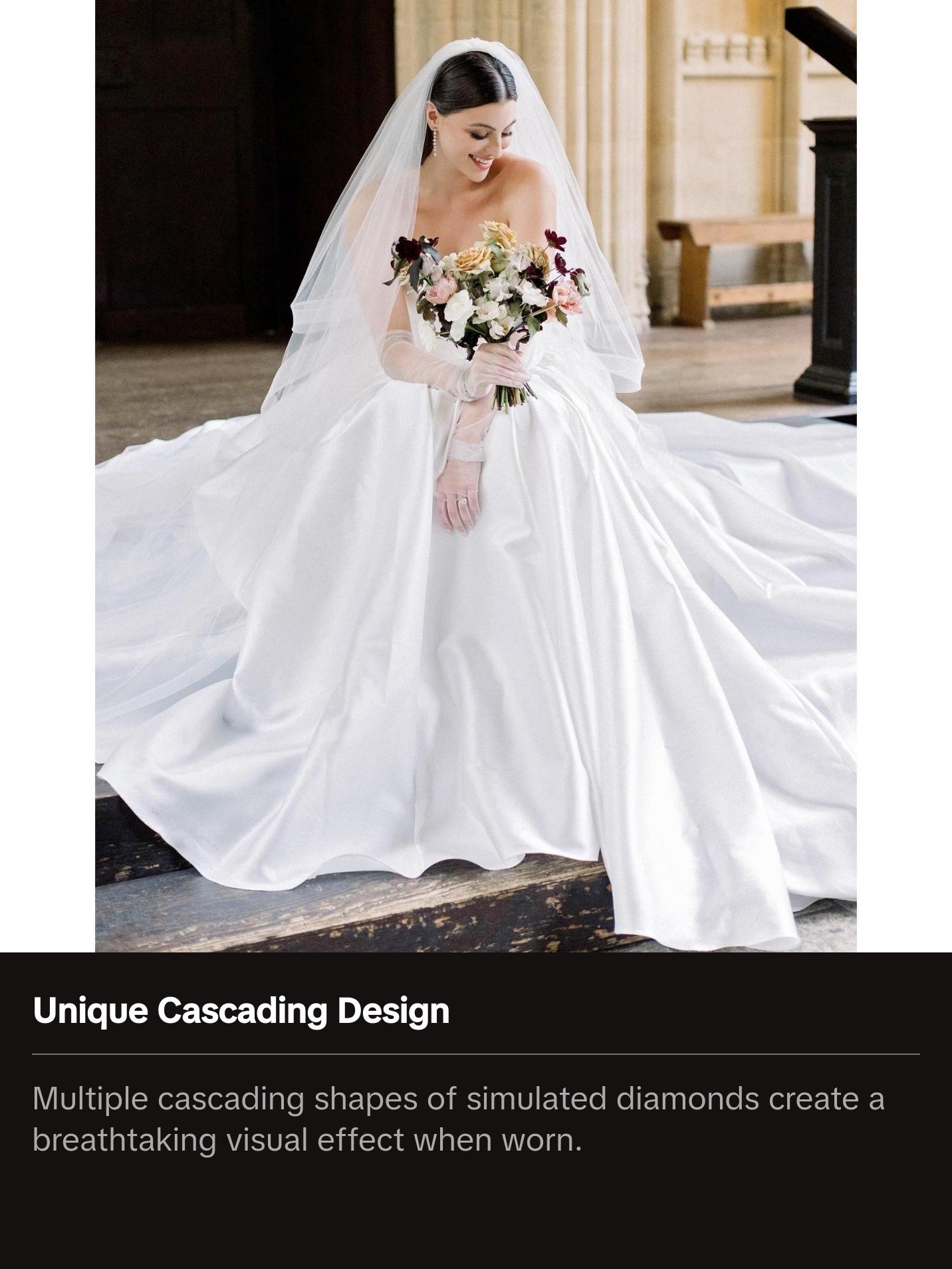 TALLULAH Simulated Diamond Long Drop Earrings