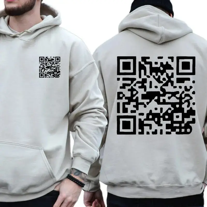 Funny Fu QR Code Unisex Hoodie, Casual Item Cotton Fabric
