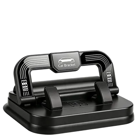 Car Dashboard Adjustable Phone Mount - 360° Rotation, Nano-Suction Non-Slip Hold, Horizontal/Vertical Adjustment, Universal Fit, Hands-Free Calls, Space-Saving Storage, Roll-Up License Plate Compatible, Car Navigation Use