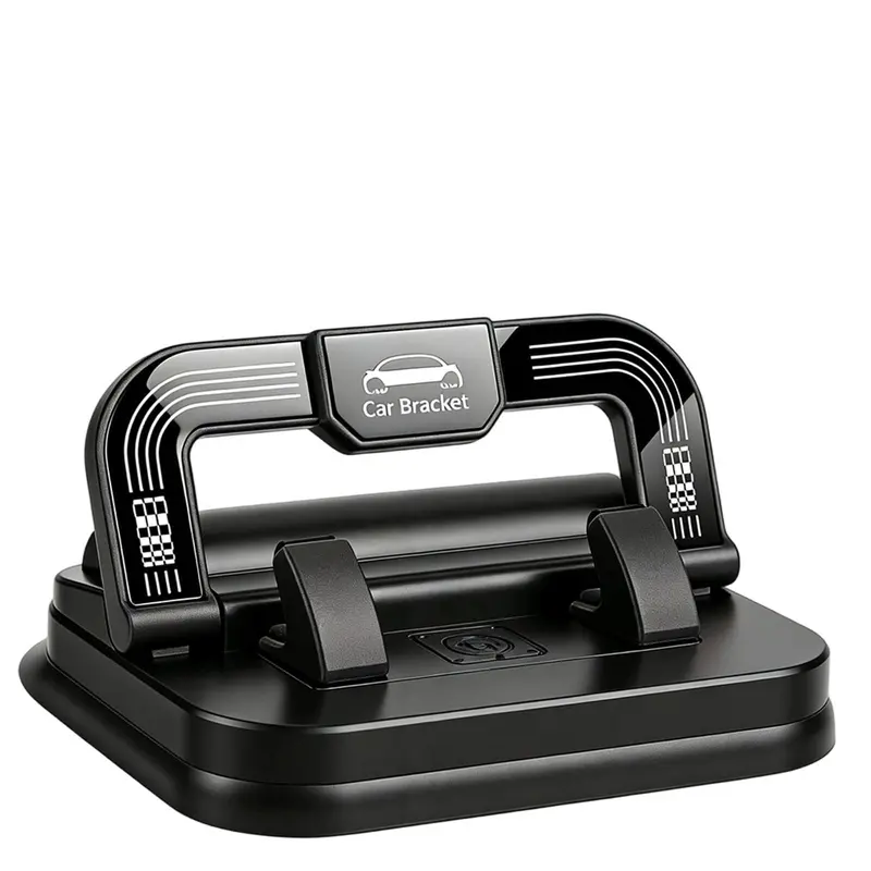 Car Dashboard Adjustable Phone Mount - 360° Rotation, Nano-Suction Non-Slip Hold, Horizontal/Vertical Adjustment, Universal Fit, Hands-Free Calls, Space-Saving Storage, Roll-Up License Plate Compatible, Car Navigation Use