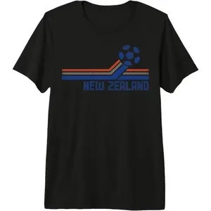 100% Cotton New Zealand Soccer Flag Retro Vintage Premium Tri-Blend T-Shirt