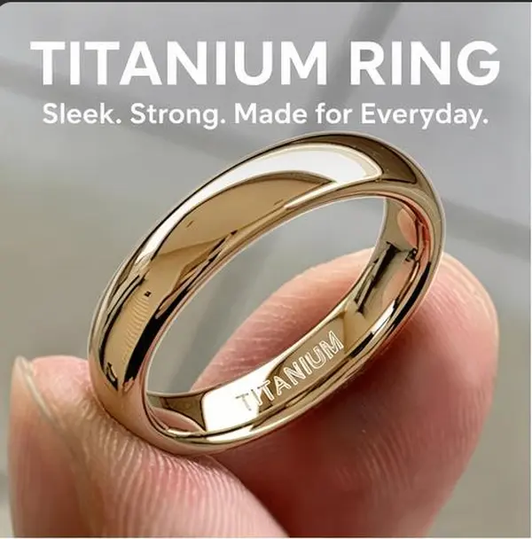4mm 304 Stainless Steel Gold-Colored Couple Rings - Hypoallergenic, Non-Fading, Minimalist Polished Plain Wedding Rings, Comfortable Fit, Suitable for Daily Wear, Anniversaries elegant casual bridal statement promise lucky ring comfort tungsten classic