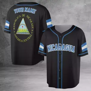 Custom Nicaragua 3D All Over Print Baseball Jersey Shirt - Personalized Design - Premium Quality
