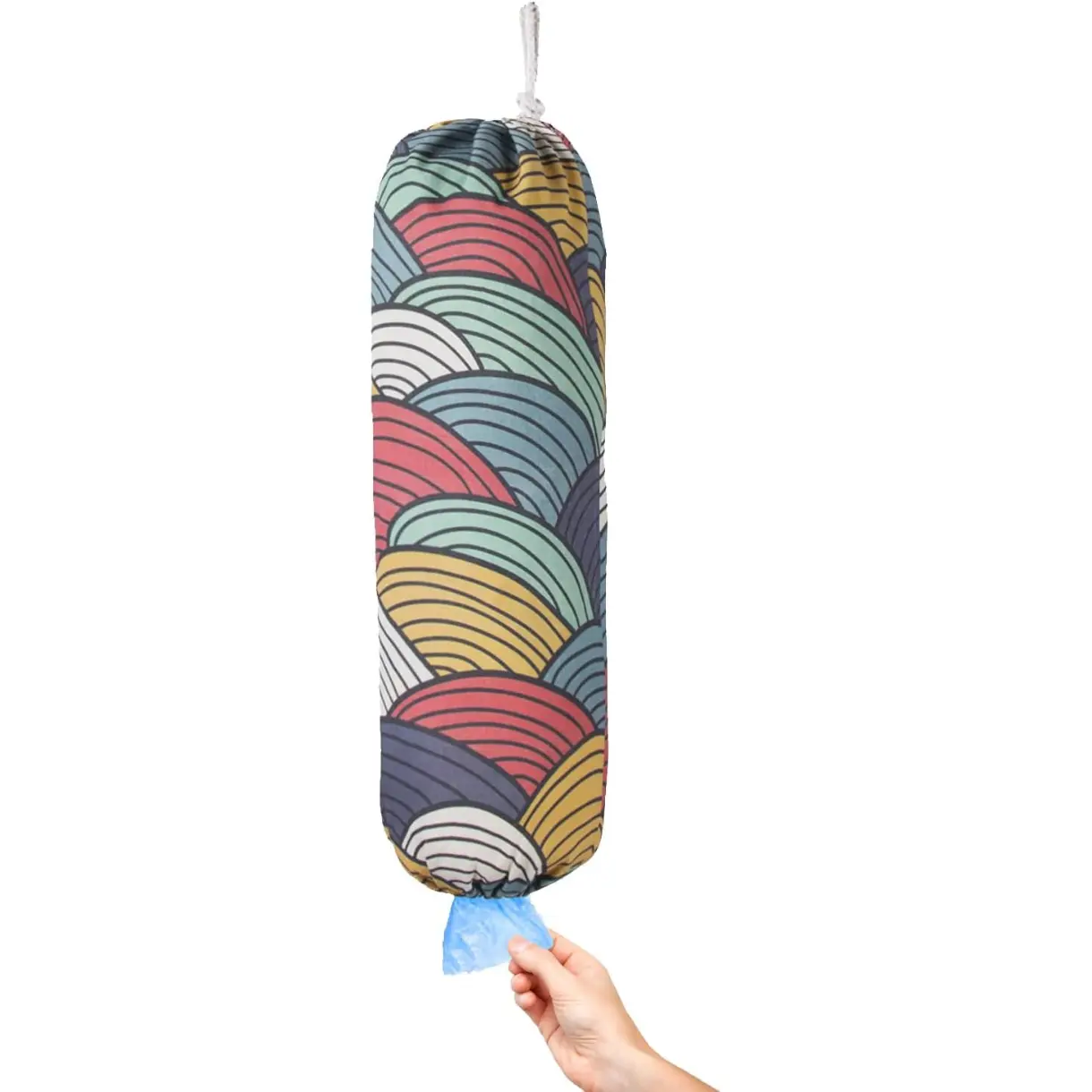 Plastic Bag Holder, Wall Mount Grocery Bag Organizer and Dispenser for Home and Kitchen