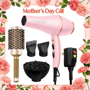【Mother's Day Gift】Lightweight Ionic Hair Dryer Kit for Women and Men - Low Noise, 1800W Professional Blow Dryer for Smooth Keratin Serum Concentrator