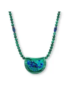 Mine Finds by Jay King Sterling Silver Reversible Malachite and Azurite Necklace