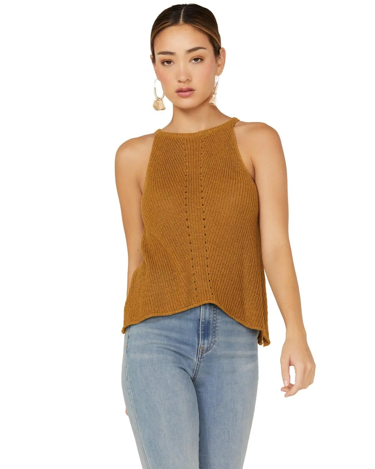 Panhandle Women's Halter Sweater Knit Tank - 49_3235-Mstrd