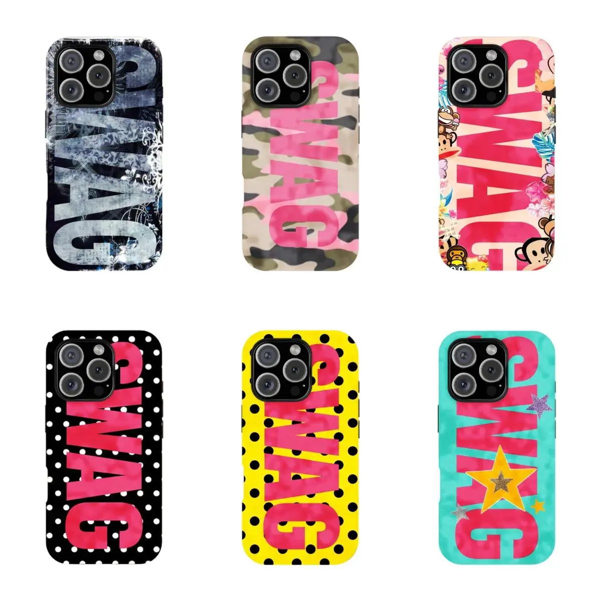 SWAG Series Smartphone Casing - TPU Protection Accessories for iPhone 17/16/15/14/13/12/11 Pro Max/Plus, Samsung Galaxy S23FE/22/23/24/25 Various Models, Vibrant Colored, Iphone 15