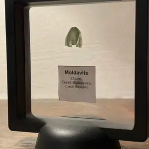 Powerful Moldavite Crystal With Display Case