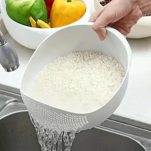 Multifunctional Kitchen Washing Basket, 1 Count Rice Washing Drain Basket, Kitchen Accessories for Cleaning Vegetables and Fruits, Household Kitchen Products, Utensils