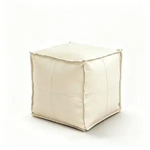 15.7-inch Square Storage Ottoman Cover Faux Leather Bean Bag Ottoman Scratch-Resistant Easy-to-Clean Stain-Resistant Fabric for Living Rooms Bedrooms Apartments Sofas Indoor Outdoor Use