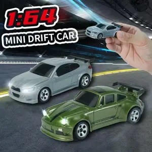 1:64 Scale Remote Control Car, RC Drift Toy Vehicle 2.4GHz, Ungradable Speed, LED Lights, Interactive Table Game, Kids Gift
