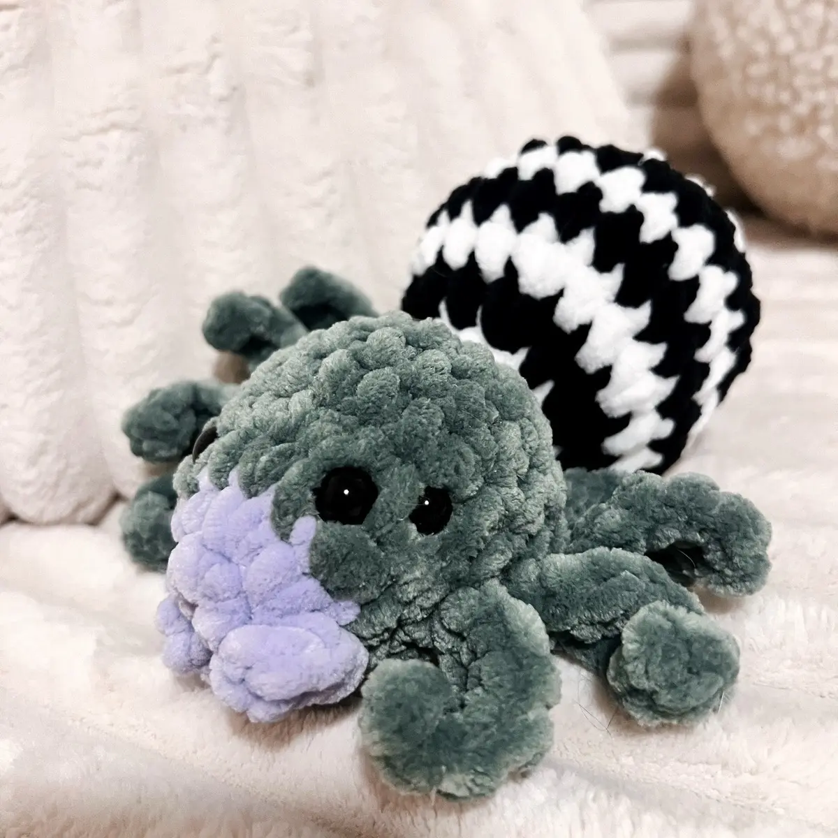 Handmade Crochet Spider Halloween Plushie for Kids