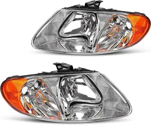 TopAutoGear Headlight Assembly Fit for 2001 2002 2003 2004 2005 2006 2007 Dodge Grand Caravan / 2001-2007 Chrysler Town and Country Halogen Headlamp (Fits Base Model ONLY)