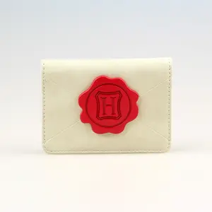 High quality fashionable large metal badge women's card bag, designer personalized ID card holder