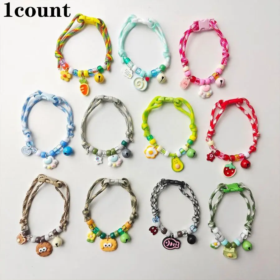 Summer Fresh Colorblock Pet Collar, Adjustable Collars, Adjustable Puppy Dog Harness, Cute Cat Necklace, Teddy Bear Gift, Small Pets Accessory