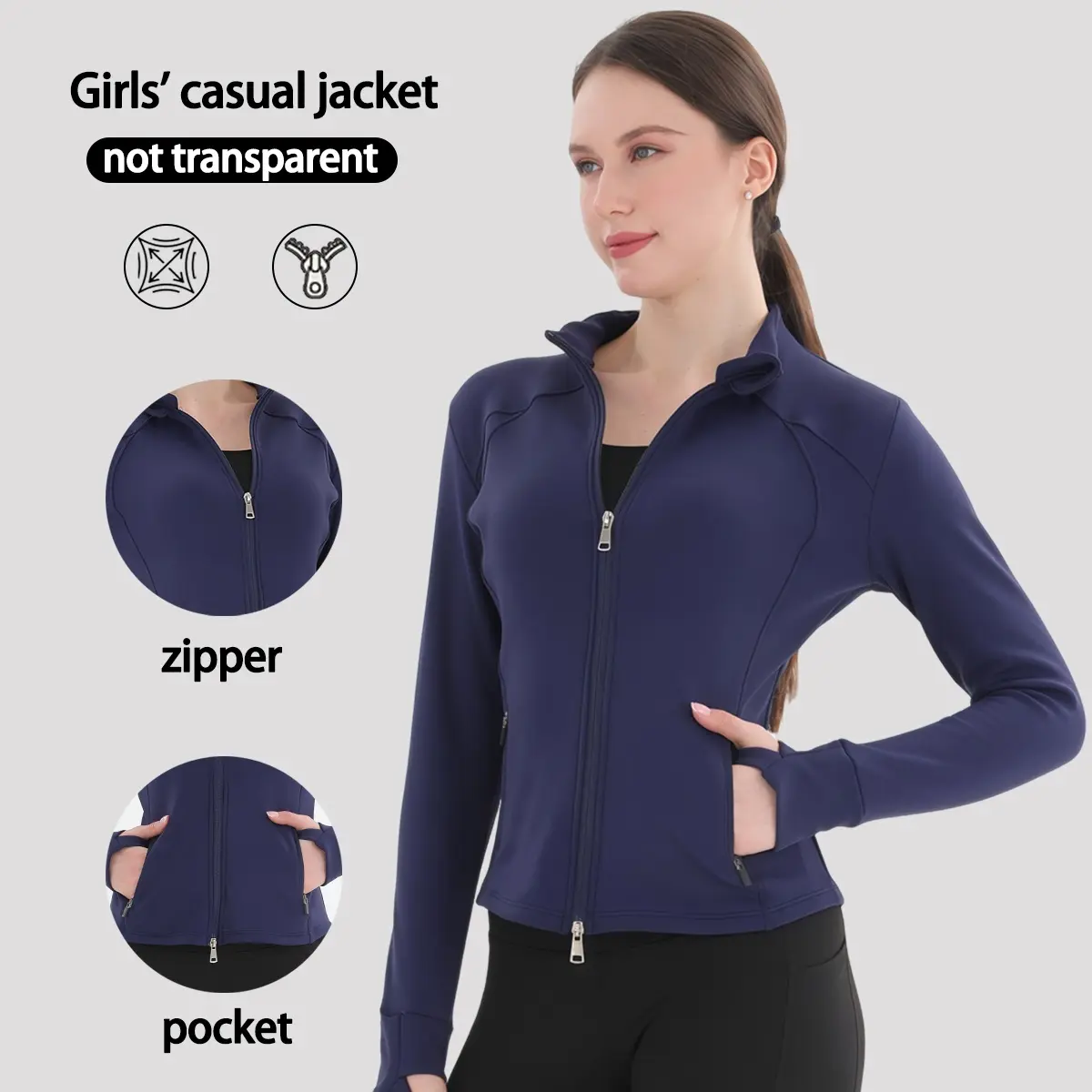 Upgraded Multi-Functional Sports Jacket Dual-Zipper Design Breathable Quick-Drying Anti-Wrinkle Versatile for Daily Wear Energetic Companion Outdoors New Spring Thin Fleece Jacket