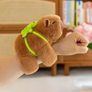 Capybara Hug Slap Bracelet Stuffed Plush Toy Kawaii Capibara Arm Dolls for Birthday Party Hand Ring Fun Circles Gift