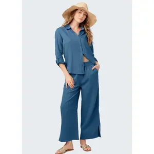 Women's Cabana Life Harbor Gauze Travel Pants - Beach, Sun Use, Bohemian Oversized Cloth Bottoms
