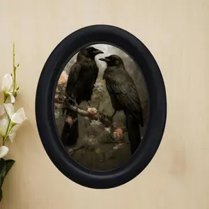 Bohemian Vintage 3D Crow and Floral Decor for Home and Office, Unique Halloween and Thanksgiving Holiday Decor, Boho Style Decoration, Vintage Wall Art