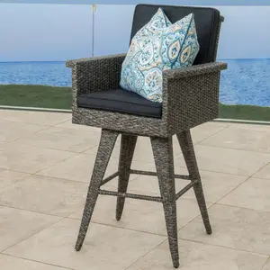 Dreamzon 30" Outdoor Wicker Barstool with Water Resistant Cushions 1PC