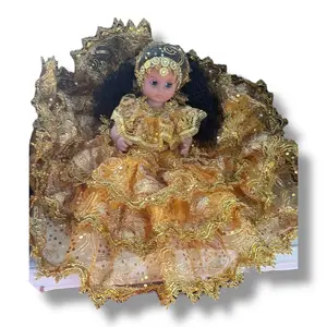 Muñeca Jitana Espiritual Dorada - Handmade Santeria Gypsy Doll Gold Dress Yoruba Orisha Inspired Muneca Doll for Altars, Rituals & Home Decor