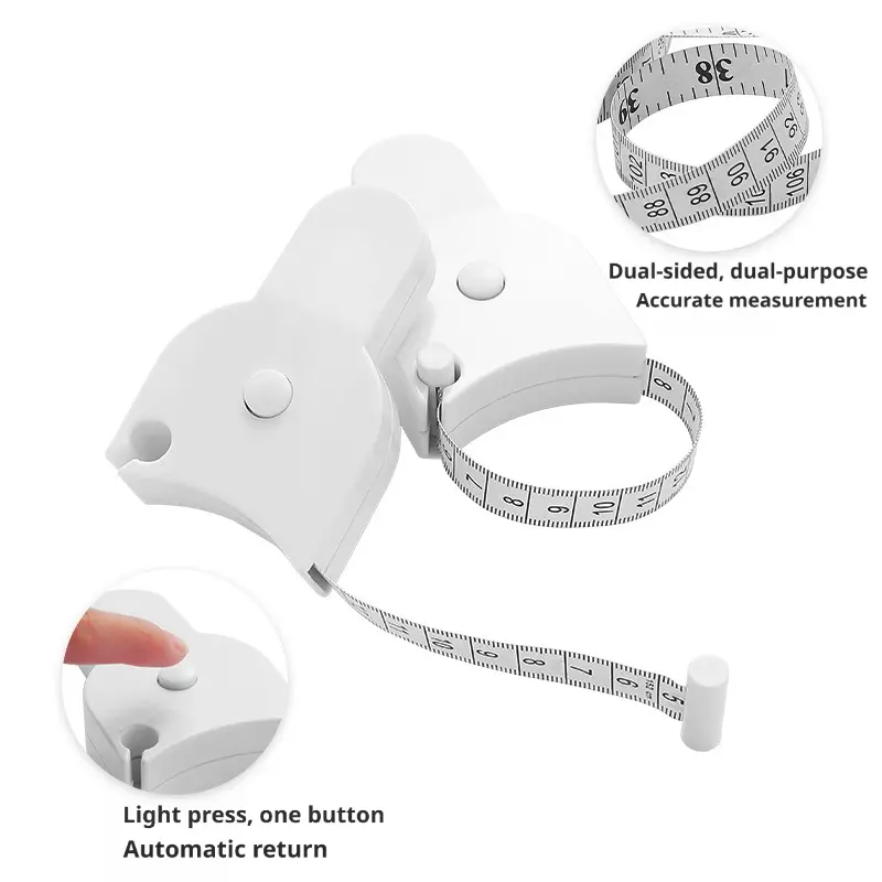 Auto-Retractable Body Measuring Tape -60-Inch Durable Tape Measure with Automatic Lock, Easy-to-Use White Fitness Tool for Waist, Hip, Bust | Home Supply, Festive Party Mini Gift
