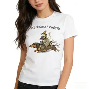 Comfort Colors Off To Cause A Kerfuffle T-Shirt, Funny Dachshund, Frog Meme, Raccoon Tee, Silly Goose, Short Sleeve Unisex T-Shirt