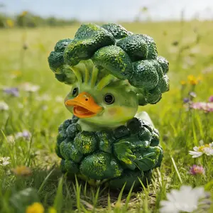 Cute Vegetable Duck Resin Craft, Creative Broccoli Shape Duck Ornament, Unique Home Decor for Entryway and Desk, Personalized Decoration