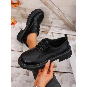 Women’s Oxford Shoes, British-Style Single-Shoe Design, Spring & Autumn Thick-Soled Loafers, Casual Student Footwear