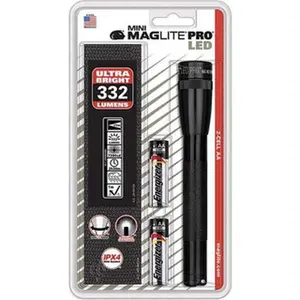 MAGLITE Clear LED Bulb, 272 Lumens, Mini Flashlight Black Aluminum Body, 2 AA Alkaline Batteries Included SP2P01H