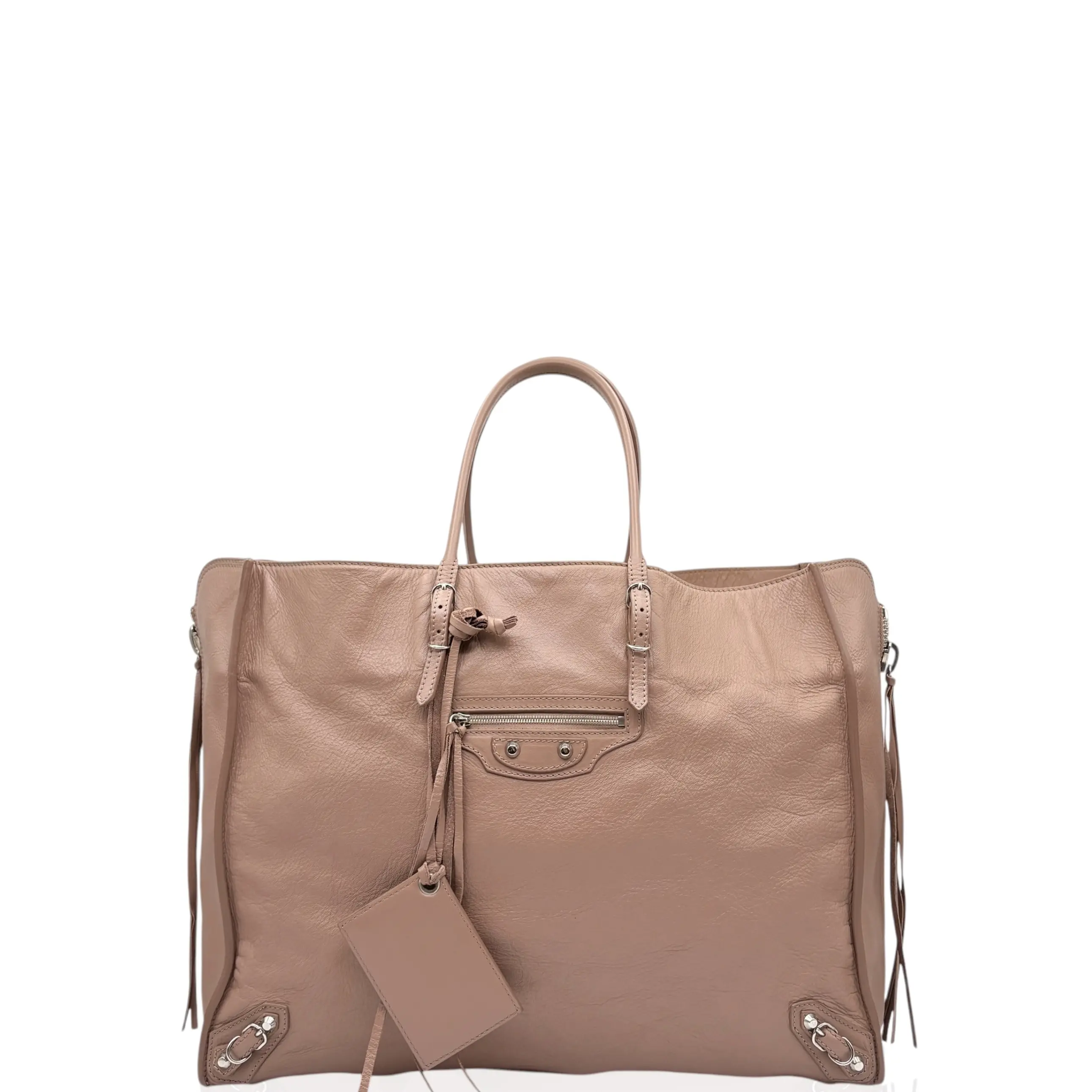 Pre-owned Balenciaga Leather tote bags Papier A4 Calfskin Brown (qy040126i7)
