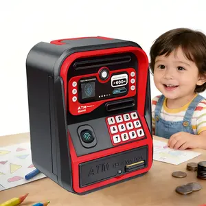 Piggy Bank for kids, Large Capacity Coin Bank Money Jar, Electronic ATM Coin Cash Bank with Password Code Lock and Auto Grab Bill Slot – Summer Gift & Children's Day Gift Cash Saving Box