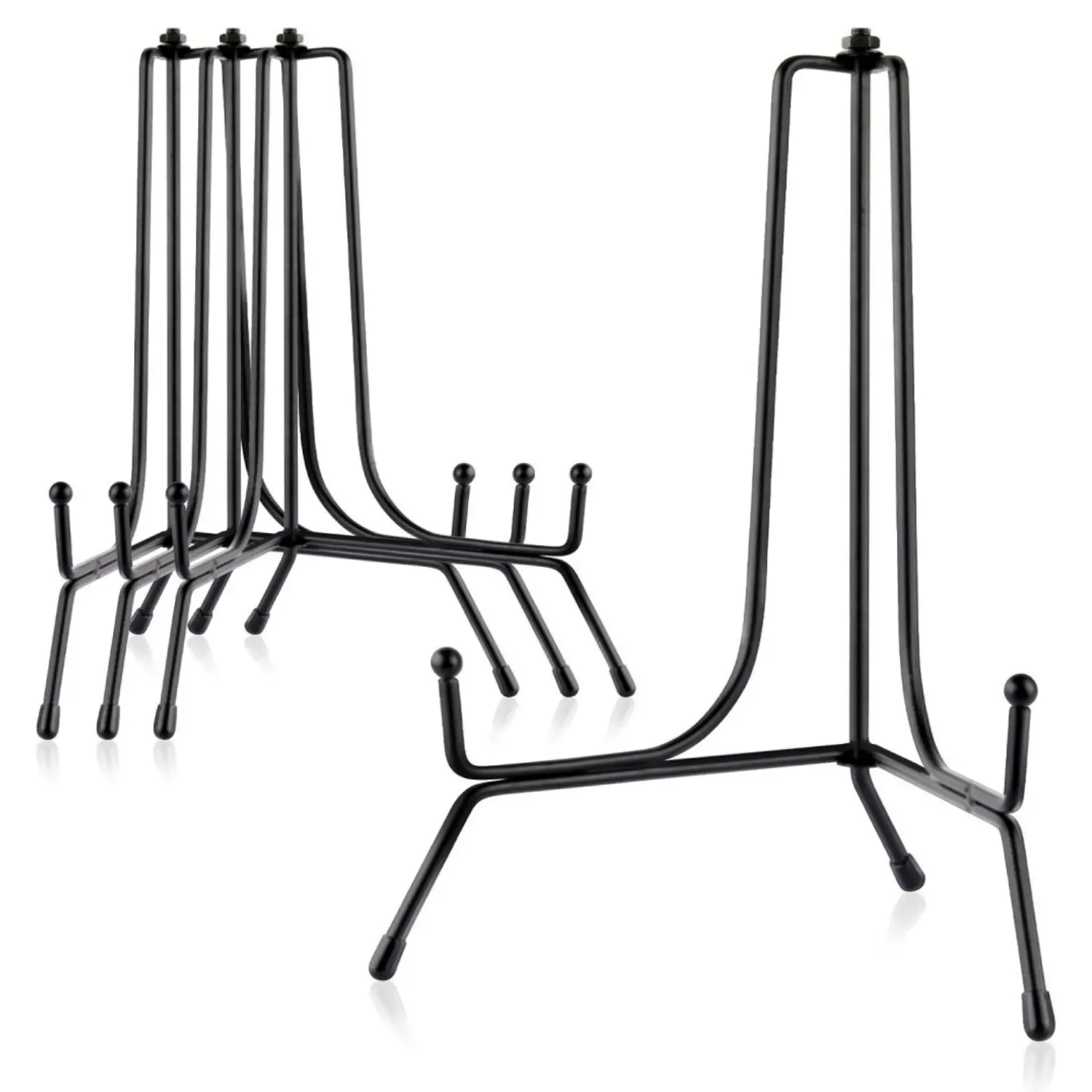 4Pcs Iron Display Stand 8 Inches Plate Picture Photo Stand for Display, Black Foldable Easel Holder for Photo Frame, Artwork, Collection, Decorative Plate, Book, Office - Home Improvement.