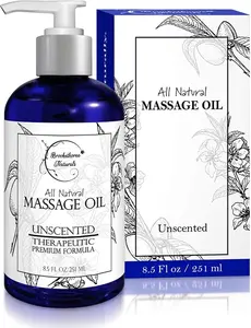 Unscented massage oil with sweet almond, grapeseed & jojoba for smooth glide, perfect for massage therapy & aromatherapy. 100% natural.