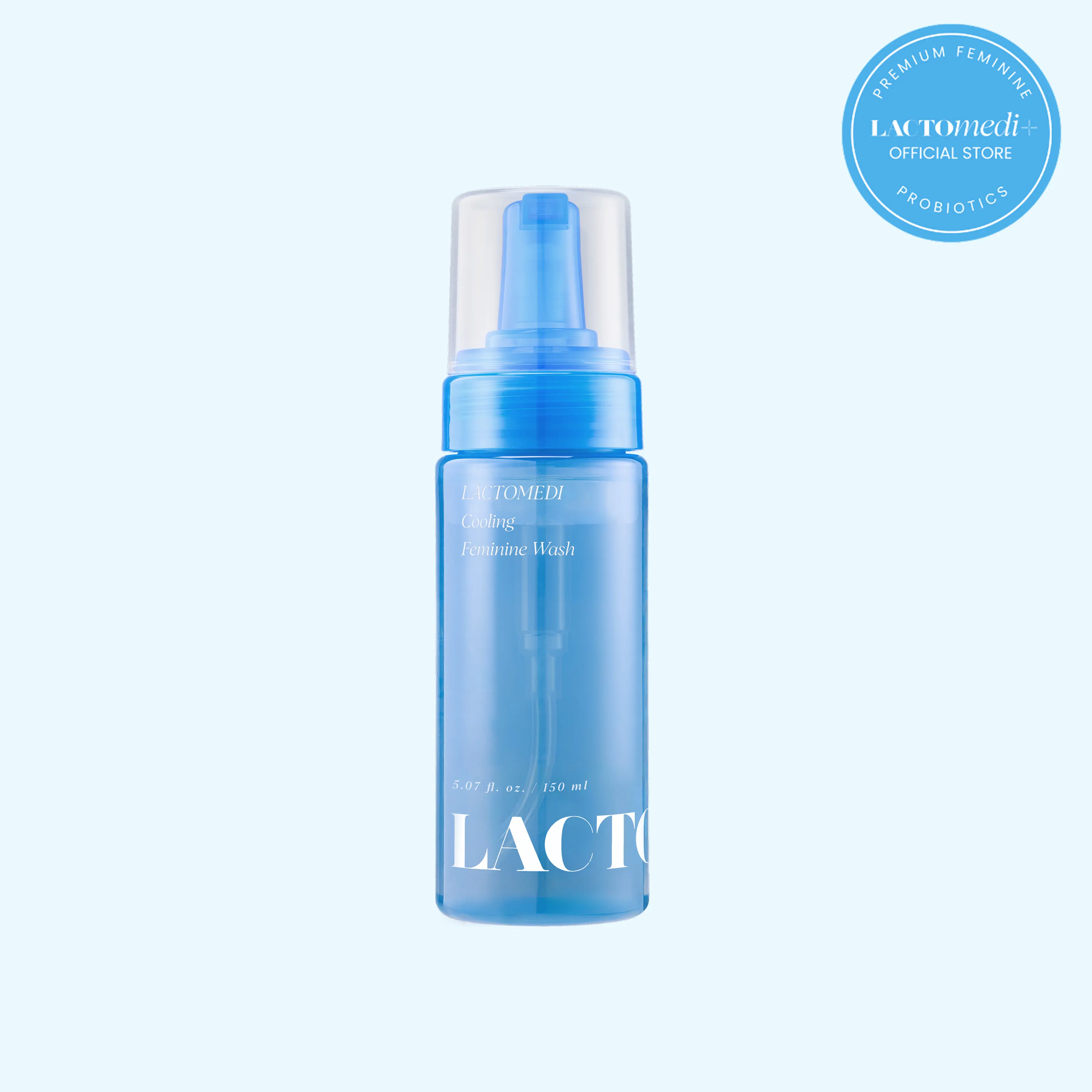 Lactomedi Cooling Feminine Wash - Refreshing Microfoam for Sensitive Intimate Area, pH-Balanced, Cooling Freshness, Odor & Dryness Care, Gentle Cleanser - 5.07 fl oz.
