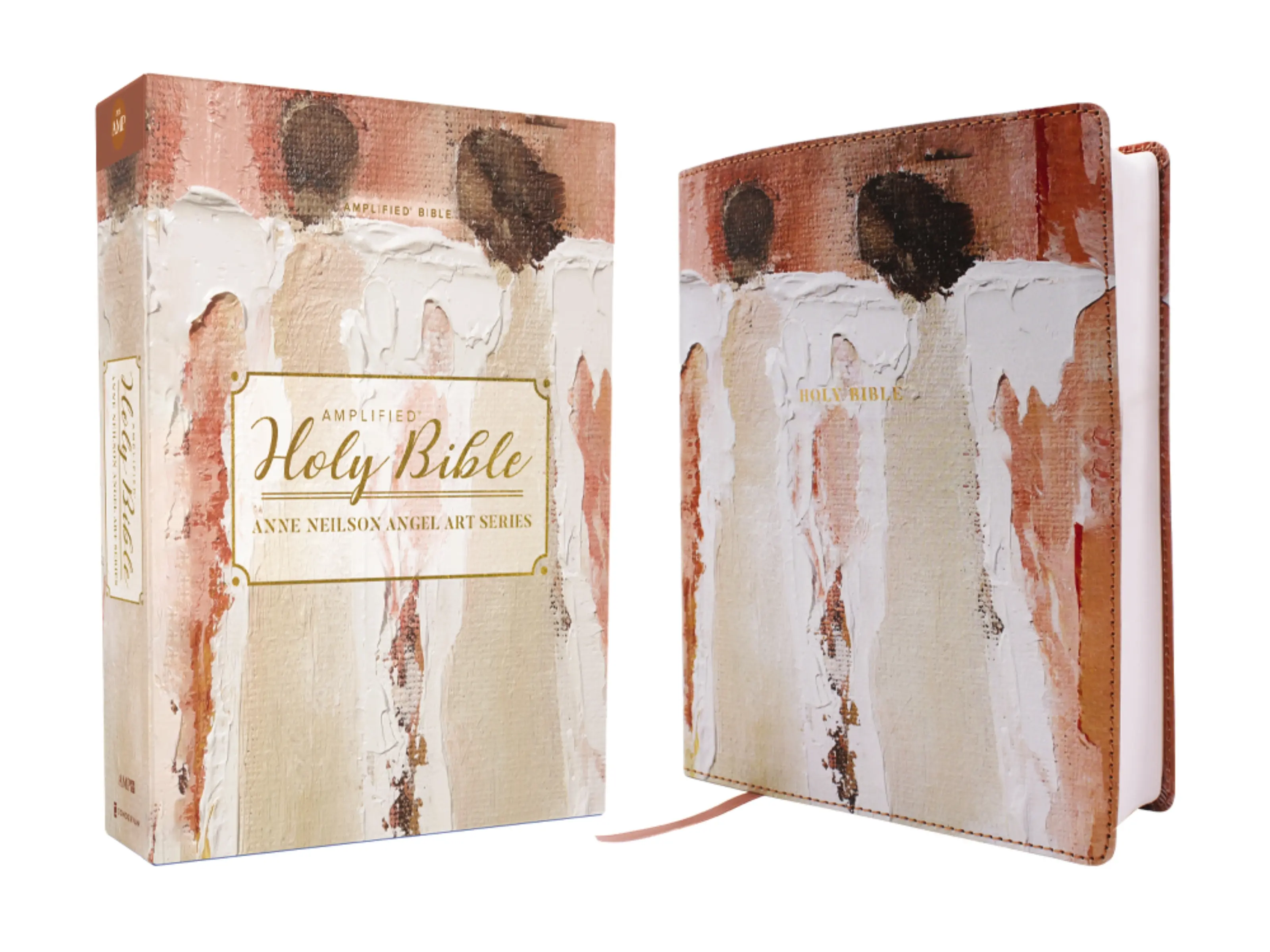 Amplified Holy Bible, Anne Neilson Angel Art Series, Leathersoft, Blush by Anne Neilson||Zondervan [Leatherbound Book]