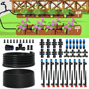 230ft drip irrigation system with quickconnect33ft 12 mainline 197ft 14 tubing drip irrigation kit and 3 nozzle types irrigation system for gardenflower bed raised bed greenhouse Automatic Watering System