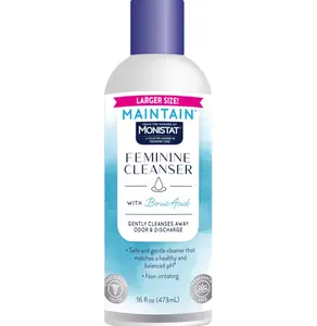 Monistat Boric Acid Feminine Wash, Fragrance-Free Intimate Wash for Women with Gentle pH-Balanced Formula, 16 Fl Oz
