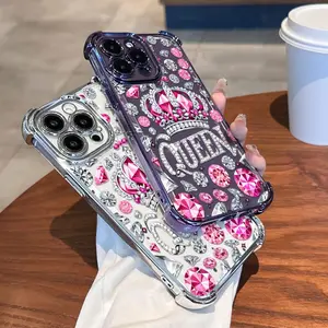 Phone Case - Phone Case - One Piece of a Pink Crown Queen Phone Case That Fits Apple Iphone 17 16 15 14 13 12 11 PRO MAX PLUS,AIR and iPhone X XS MAX . This Transparent, Lightweight Luxury Case Is Stunning And Makes a Great Gift for Friends Or a Partner