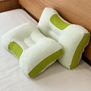 Green Fiber Pillow Fluffy Full Soft Comfort Sleep，Home Bedroom Essential for Better Sleep