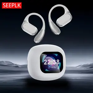 Wireless Open-ear Earbuds, Bluetooth-compatible Earphones with Digital Display, Long Time Play Touch Screen Headphones with Built-in Microphone, Touchscreen Earphones, Wireless Music Earphones