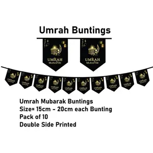 Umrah Mubarak Wall Decorations Bunting