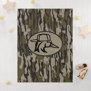 Bottomland Camo "Redneck Duck" Velveteen Plush Blanket for Sofa Farmhouse Decor Lightweight Throw for Couch Bed All Seasons