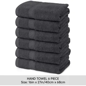 Utopia Towels 6 Pack Hand Towels, 16x28 Inches, 100% Ring Spun Cotton, Ultra Soft, Highly Absorbent 600 GSM Towels for Bathroom, Gym, Spa & Gift Set bath sheet Premium Washcloth