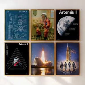 Artemis II Blueprint Unframed Poster | NASA-Inspired Orion Spacecraft Wall Art | Astronaut Moon Mission Print | Space Lover Gift | Rocket Launch Photography