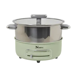 NARITA 4.0L Electric Hot Pot Grill Combo, Multifunctional Indoor BBQ Griddle Cooker NEC-406G, Non-stick, Smokeless, for Parties & Family