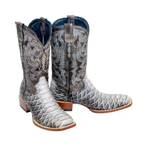 TANNER MARK MEN’S Python Natural Print Western Boots