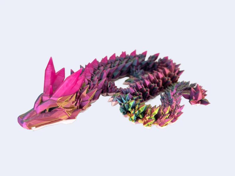 Rainbow Dream Crystal Dragon - Articulated 3d Print,  Fun Fantasy Dragon figurine great gift